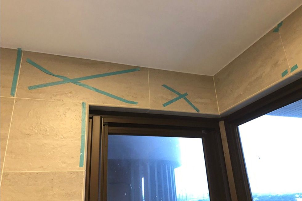 磁磚、丁掛填縫未確實，敲擊空心